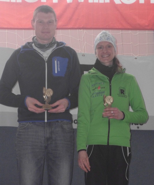 Sieger und Siegerin des Hauptlaufs: Christoph Weigel und Nicole Kruhme